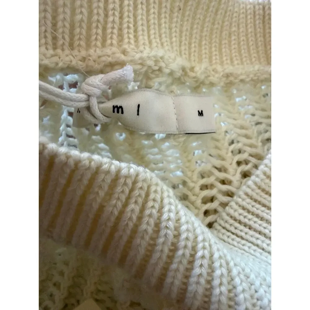 New MNML mesh knit sweater cream size M